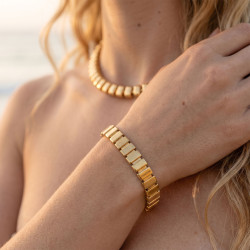 Pulseira Aço de Malha Quadrada Sólida