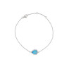 Pulseira prata com pedra oval