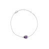 Pulseira prata com pedra oval