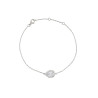 Pulseira prata com pedra oval