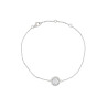 Pulseira prata com pedra redonda