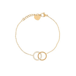 Pulseira aço com circulo entrelaçado
