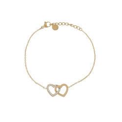 Pulseira com dois corações entrelaçados