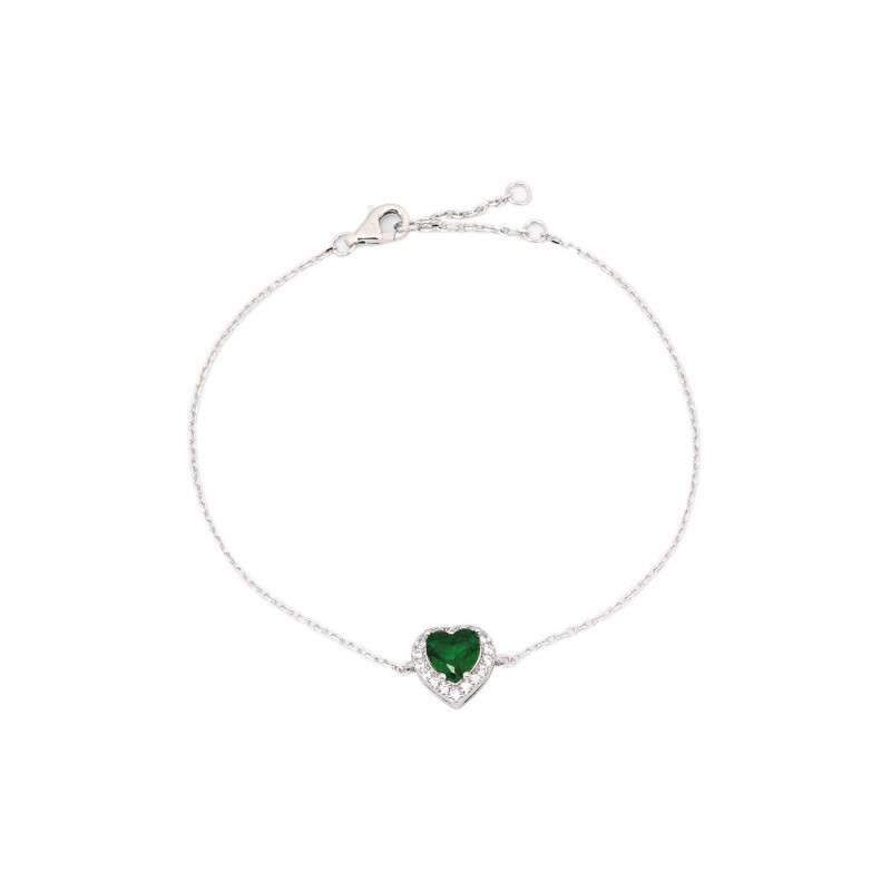 Pulseira Pedra Coração Verde