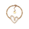Pulseira Aço Coração C/ brilhantes