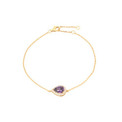 Pulseira Pedra Oval Lilás