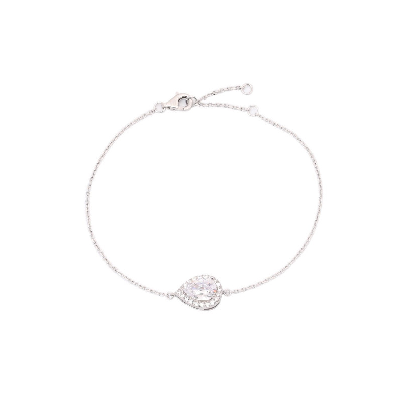 Pulseira Pedra Oval Transparente